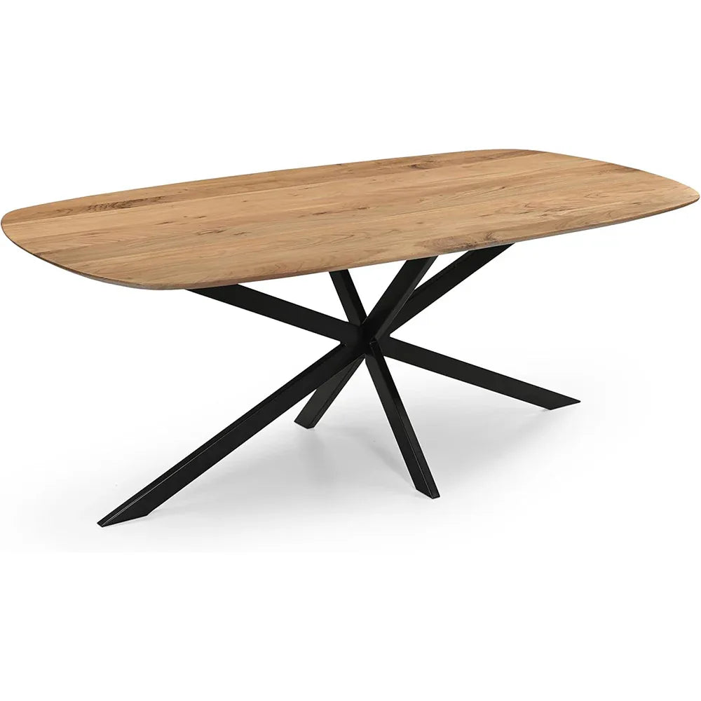 Esszimmertisch Oval Massivholz Akazie – Spider-Gestell | 160–220 cm