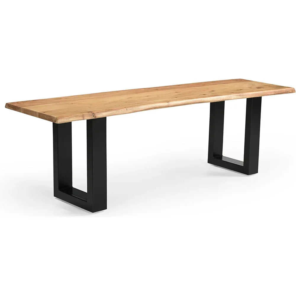 Esszimmerbank Massivholz Akazie – Baumkante | 120–180 cm
