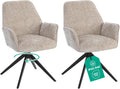 Esszimmerstuhl Beige 360° Drehbar – Chenille | 2er, 4er & 6er Set